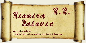 Miomira Malović vizit kartica